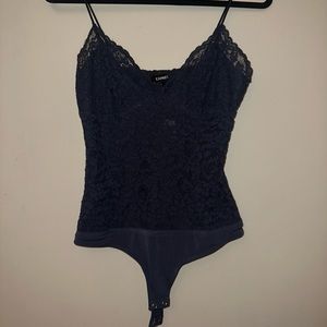 Express Navy Thong Bodysuit Size Small